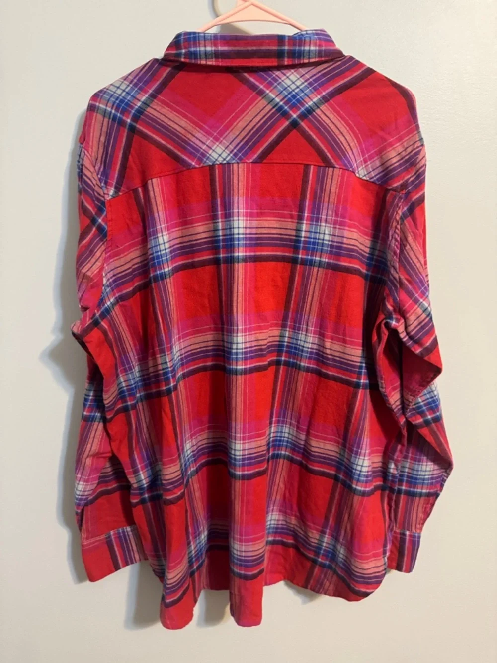 Orvis Red and Blue Plaid Flannel Button-Down Shirt Women's 2XL